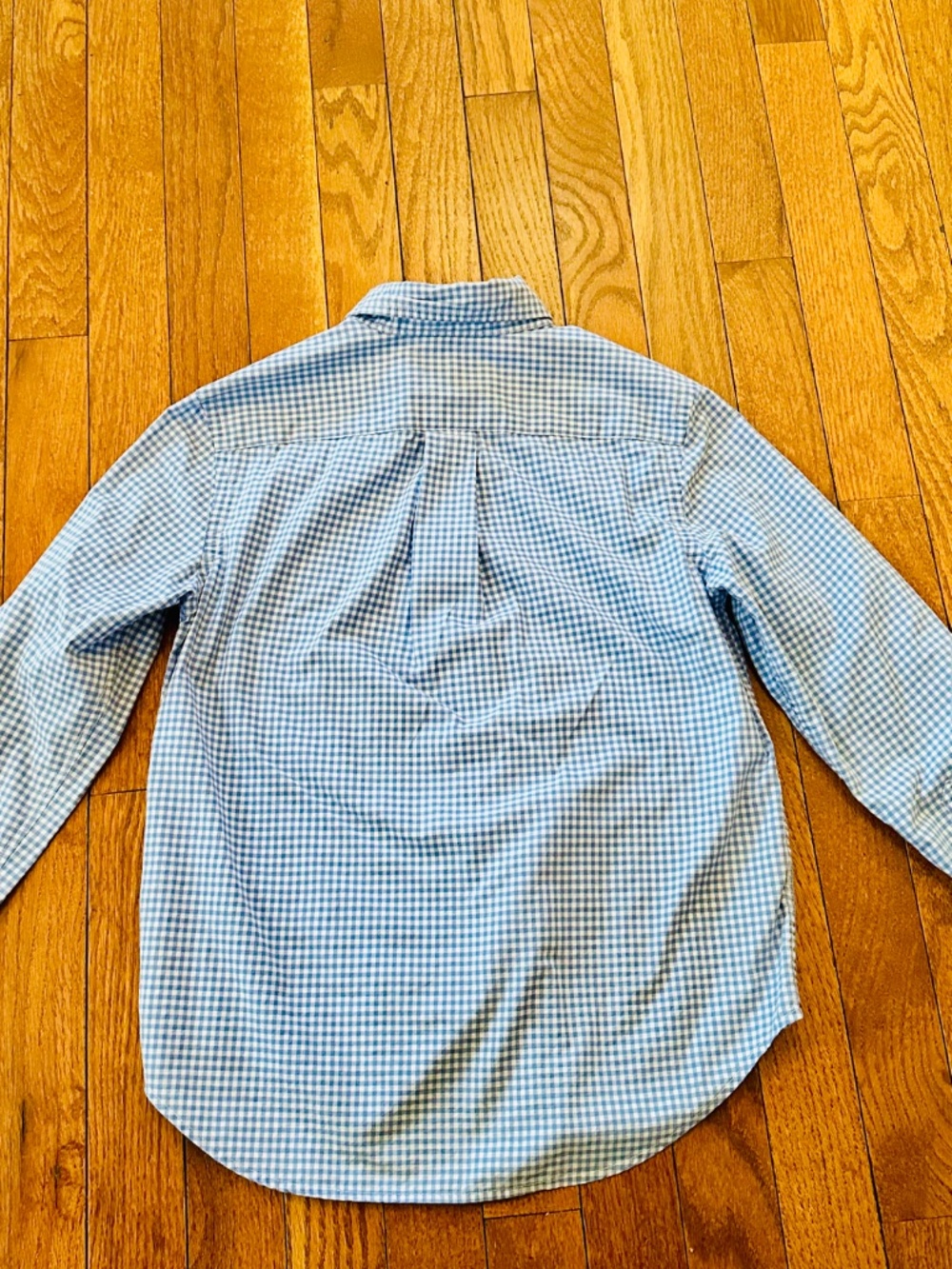 Polo Ralph Lauren Boys Blue Gingham Button Down Shirt Long Sleeve Size 8 - Picture 2 of 3